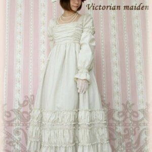 Victorian Maiden PINK Fairy Tale Gathers Long OP in Fairy Rose Lolita EGL
